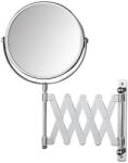 BISK Szállodai kozmetikai pipere tükör 3x nagyítással, D=140mm kerek dönthető tükörrel, harmonika karral kihúzható, krómozott fényes r. m. acél test (B00043CH)