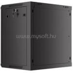 Lanberg 19" fali rack szekrény 12U/600X450 perforált ajtó, lapraszerelt (fekete) (WF01-6412-23B) (WF01-6412-23B)