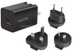 LOGILINK USB utazási töltő, GaN, 2 port, USB-AF és USB-CF, 30 W, PD-vel (LOGILINK_PA0301) (LOGILINK_PA0301)