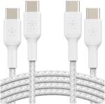 Belkin Set 2x Cablu Belkin Boost Charge Braided USB-C/USB-C 2m (Alb) (BEL-0017)