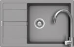 SCHOCK Set chiuveta bucatarie Schock Ronda D-100XL 780 x 500 mm Cristalite Croma, gri si baterie bucatarie Schock Prima Inox Periat (ROD10XLCRPREDM)