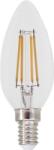 Diolamp Candle Filament LED izzó, átlátszó, C35, 5 W/ 230 V/ E14/ 4000 K/ 690 lm/ 360°/ dimmelhető (FLAM5NWDIM)