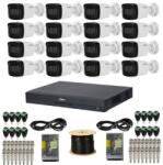 Dahua Sistem supraveghere Dahua 16 camere 4K 8MP IR 80m Microfon, DVR 16 canale 4K 8MP Audio WizSense, accesorii + Autocolant Rovision (46541-)