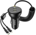 Baseus 60W Baseus USB-C autós töltő + Lightning kábel (fekete) (C00035902121-00) - jatekotthon