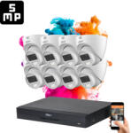 DAHUA 8 dome kamerás 5MP kamera rendszer színes éjszakai képpel