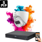 DAHUA 1 dome kamerás 5MP kamera rendszer színes éjszakai képpel