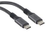 VCOM USB Type-C apa - USB Type-C apa adat-és gyorstöltő kábel (40Gbps/100W), 1, 2m (CU540M)