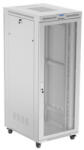 Lanberg 19" szabadon álló rack szekrény 42U/800X1000 perforált ajtó, lapraszerelt, LCD kijelző, szürke (FF01-8042-23SL) - mzona