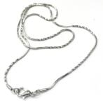  Gyöngy alkatrész- nyakláncalap fém láncszemes szakaszosan csavart 45cm ezüst 1db