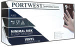 Portwest A900 Vinyl egyszerhasználatos kesztyű (púderezett, víztiszta, 8/M) (A900CLRM)
