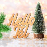  Bronz "Hello Tél" felirat színes 10x10cm - papelito