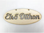  Natúr fa - "Első Otthon" ovál tábla 6x14cm - KIFUTÓ - papelito