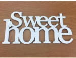  Fa - "Sweet Home" felirat koszorúra 7x14cm fehér - koszorúhoz és asztaldíszhez