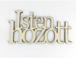  Natúr fa - "Isten hozott" felirat koszorúra 7x14cm - feliratként és tábladíszként