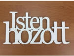  Fa - "Isten hozott" felirat koszorúra fehér 10x20cm - koszorúhoz és asztaldíszhez