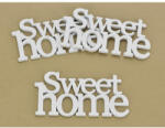  Fa "Sweet home" felirat koszorúra fehér 7x14cm 3db/csomag - papelito