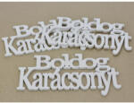  Fa - "Boldog Karácsonyt" felirat koszorúra fehér 21cm 3db/csomag - papelito