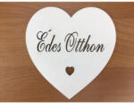  Fa - "Édes otthon" szív fehér 10cm - koszorúhoz és asztaldíszhez