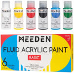  Akrilfesték készlet - MEEDEN Fluid Acrylic Paint Set, 6 Vibrant Colors 6x60 ml - BASIC