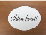  Natúr fa - "Isten Hozott" kiesős tábla fehér - koszorúhoz és asztaldíszhez