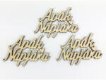  Natúr fa - "Apák Napjára" felirat 6x8, 3cm 3db/csomag - feliratként és tábladíszként