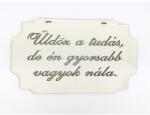  Tábla "Üldöz a tudás, . . . " - feliratként és tábladíszként