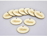  Natúr fa -"Mama" ovál tábla 2, 5x4cm 10db/csomag - feliratként és tábladíszként
