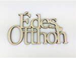  Natúr fa - "Édes Otthon" felirat koszorúra 8x14cm - papelito
