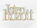  Natúr fa - "Isten hozott" felirat koszorúra 10x20cm - feliratként és tábladíszként