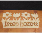  Natúr fa - "Isten hozott" tábla virágládás 50cm - feliratként és tábladíszként