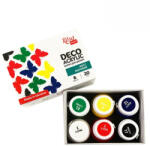  Akrilfesték dekorkészlet, Matt - Rósa Talent Alapszínek - 6 x 20 ml tégelyes - kartondobozban