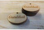  Natúr fa - "Gratulálunk" ovál táblák 2, 5x4cm 10db/csomag - papelito