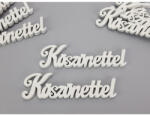  Fehér "Köszönettel" felirat 9cm 8db/csomag - feliratként és tábladíszként