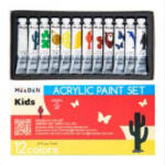  Akrilfesték készlet gyerekeknek - MEEDEN Acrylic Paint Set, 12 Vibrant Colors 12x12 ml - 12 színű alapkészlet