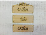 Natúr fa - "Otthon Édes Otthon" táblák 12cm - feliratként és tábladíszként