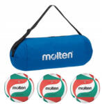 Molten Pachet 3 mingi volei Molten V5M4000 DVV2 + geanta transport (3xV5M4000+EK0043-B)