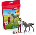 Schleich Schleich: Set de joacă Îngrijirea cailor cu mânzul Trakehner (42752) (SLH42752) Figurina