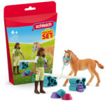 Schleich Schleich: Set de antrenament pentru cai Sarah cu mânz Tennessee Walker (42756) (SLH42756) Figurina
