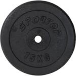 ENERO FIT Disc fitness metal 15 kg, diametru interior 26.5mm, negru