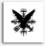 Los Polos Black Grunge Raven Viking Symbol vászonkép