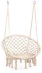 ModernHOME Leagan suspendat pentru interior/exterior, cu spatar, cuib de barza, alb, GW-076 Leagan