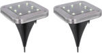 GLOBO 33414Q-2 LED kültéri napelemes lámpa 8x0, 1W | 6000K | IP44 - 2 db-os készlet, fekete