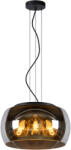 Lucide 45401/40/65 OLIVIA mennyezeti függőlámpa D400mm | 3xE27 - fekete, füstüveg