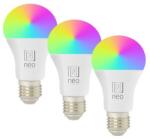 Immax 07733C LED intelligens izzó Smart 1x11W | E27 | 1055lm | 2700-6500K | RGB - 3 db-os készlet, szabályozható, WIFI, Tuya, fehér