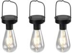 TRIO R35146132 LED napelemes kültéri függőlámpa szett Campus 3x0, 1W | IP44 - 3 db-os készlet, fekete