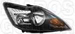 Ford Focus 2007-2011 - FSZ H1/H7 jobb króm-fekete házas (motorral) TYC