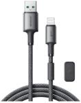 JOYROOM S-A50_U_L_G 1, 2m USB - Lightning szürke adat- és töltőkábel + mágneses kábelrendező (S-A50_U_L_G)