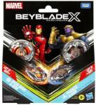 Hasbro Interactive Set duo Beyblade X - Marvel, Iron Man 4-80B si Thanos 4-60P Figurina