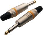 RockCable RCL 10002 M TS dugó, 6.3 mm mono, fém sapka, kábel tehermentesítés (RCL 10002 M)