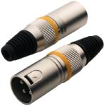 RockCable RCL 10000 M XLR Dugó, Férfi Csatlakozó, Fém Sapka, Könnyű Összeszerelés (RCL 10000 M)